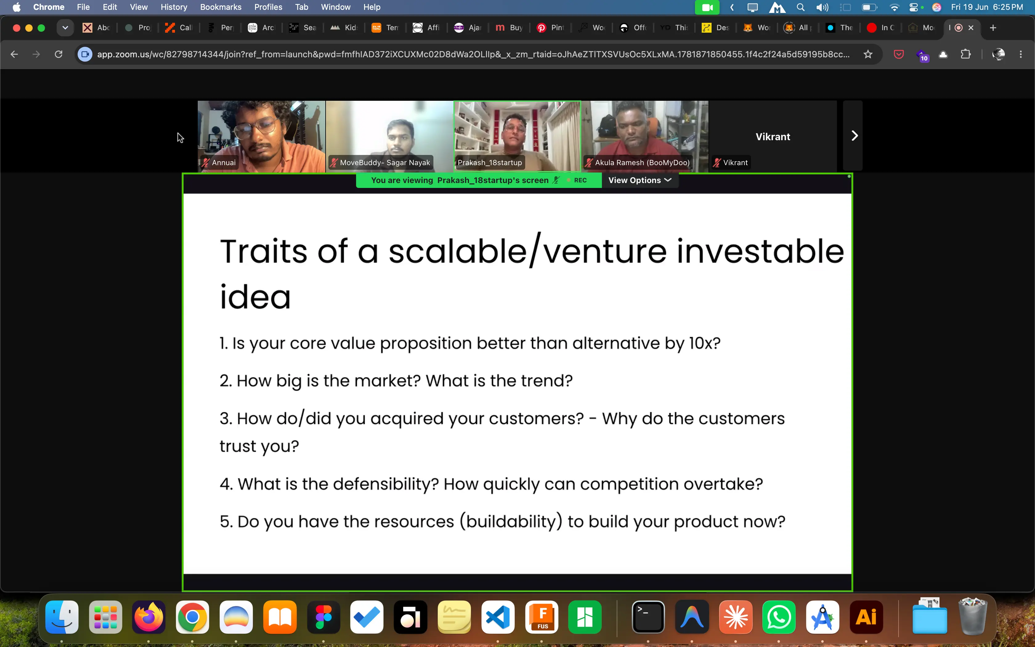 Traits of a venture investable startup