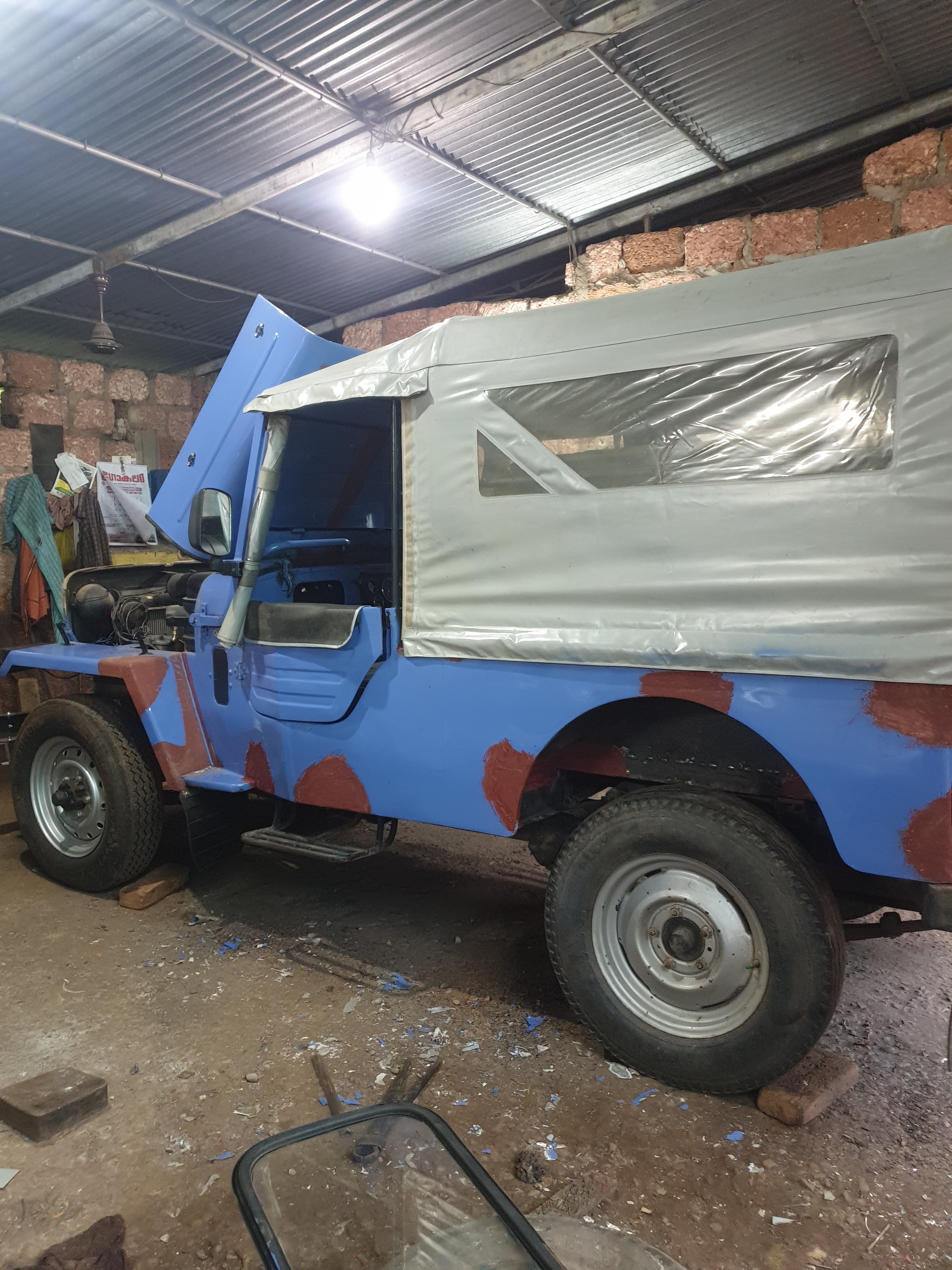 The jeep before restoration — the blue that started it all